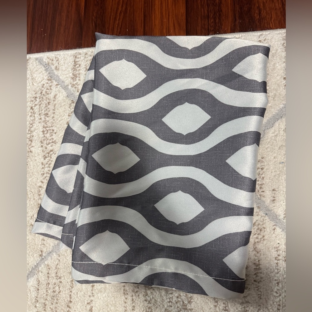 4 panels - curtains 30”x84” grey wavy pattern